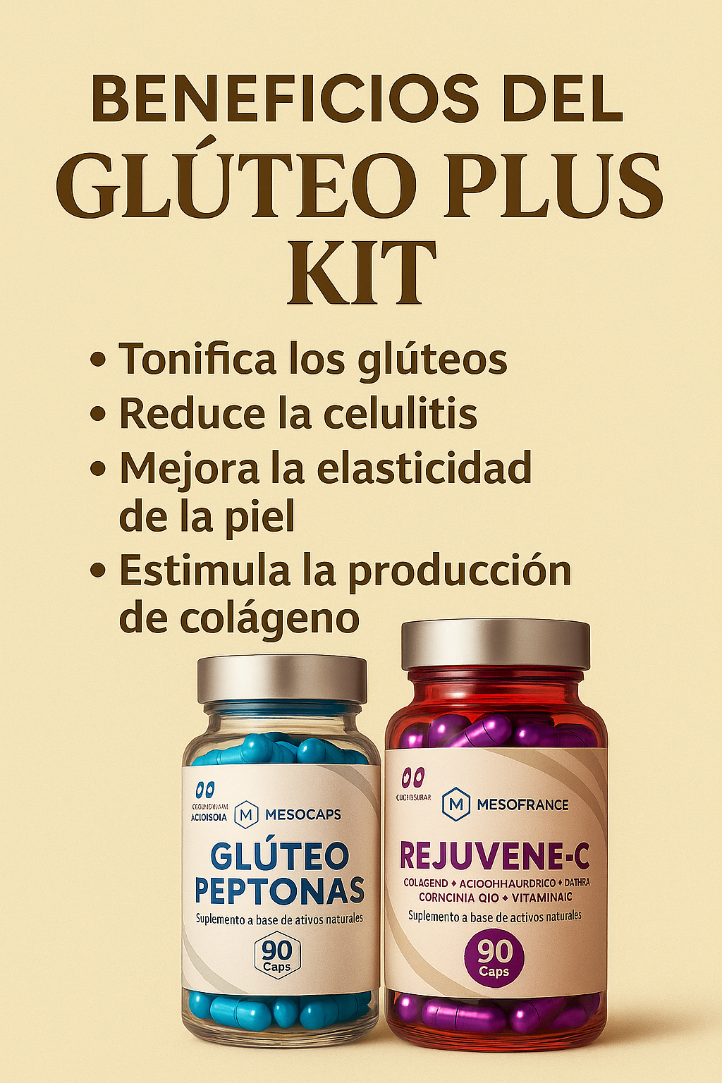 Kit Gluteo peptonas + Rejuvene c Caps