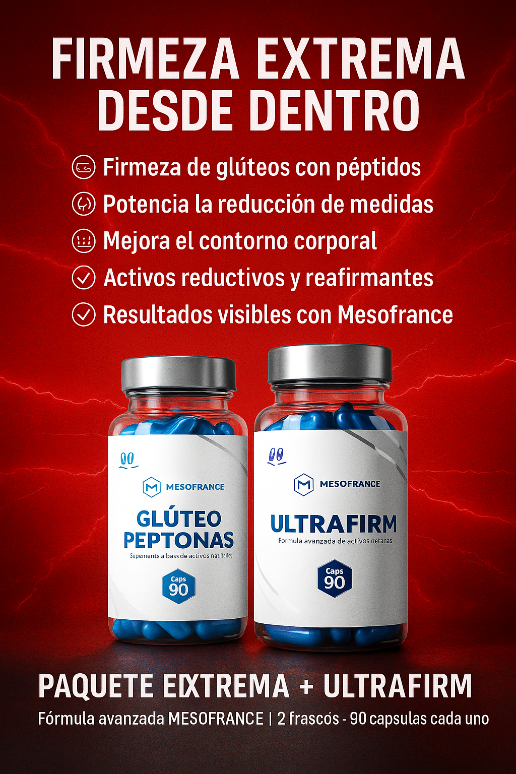 Kit Gluteo Peptonas + Ultrafirm Caps