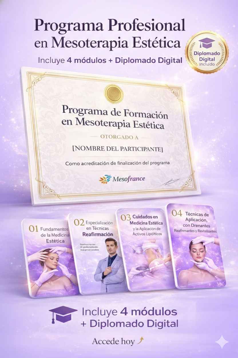 *Programa de Formación Profesional en Mesoterapia Estética Diplomado Digital de Finalización