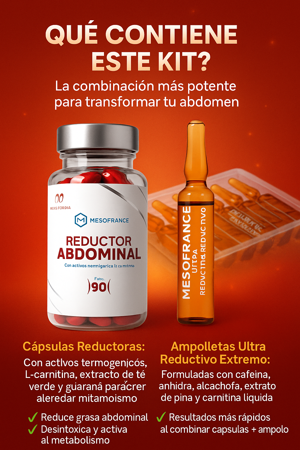 Kit Blister Coctel Ultra Reductivo Extremo + Reductor Abdomianl Caps