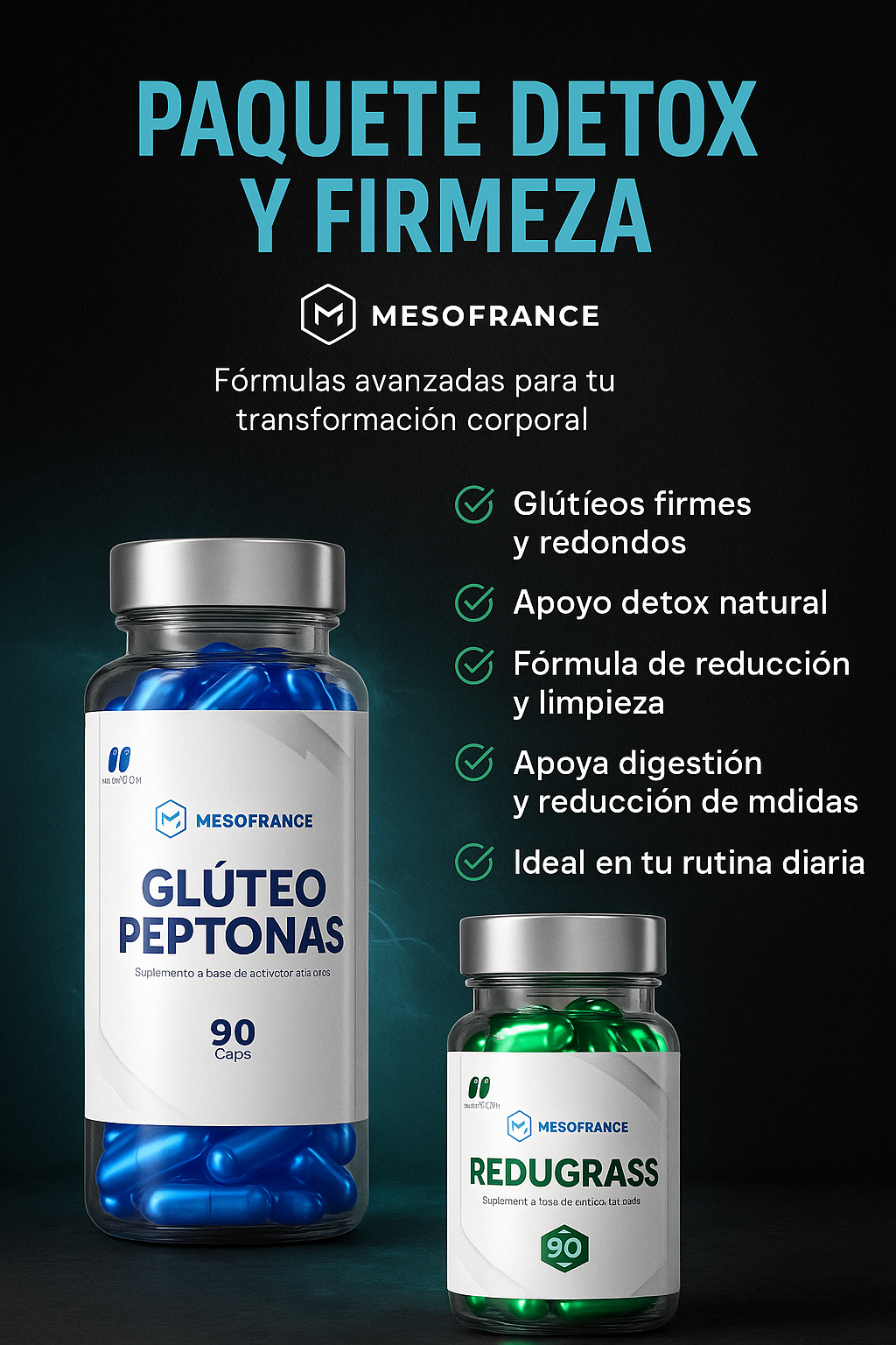Kit Gluteo Peptonas + Redugrass Caps