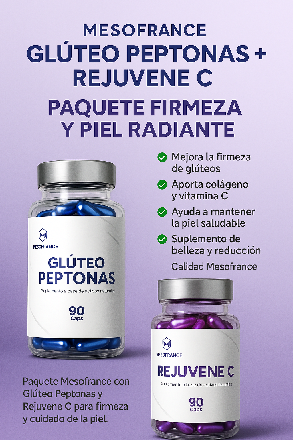 Kit Gluteo Peptonas + Rejuvene c Caps