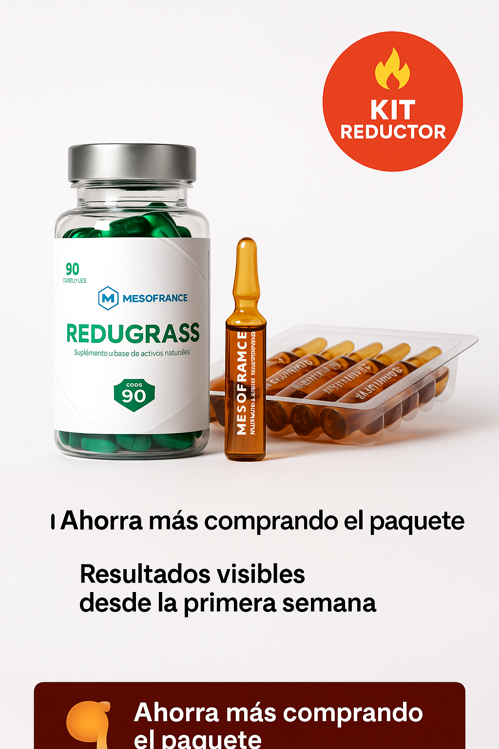 Kit Blister Coctel Ultra Reductivo Extremo + Redugrass Caps