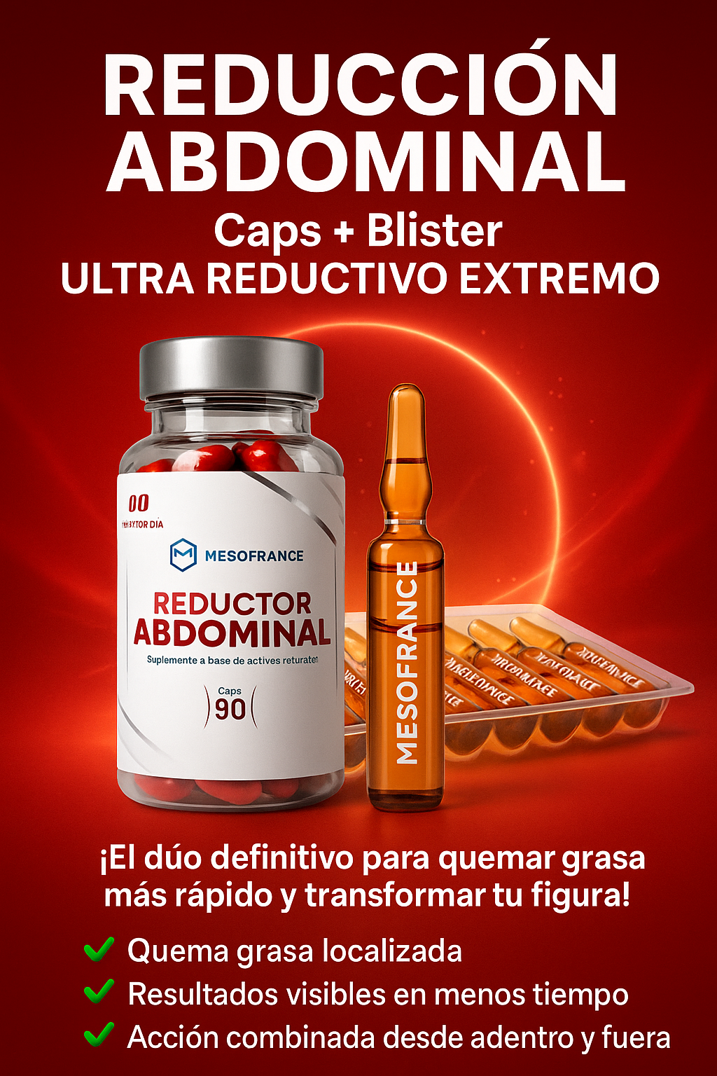 Kit Blister Coctel Ultra Reductivo Extremo + Reductor Abdomianl Caps