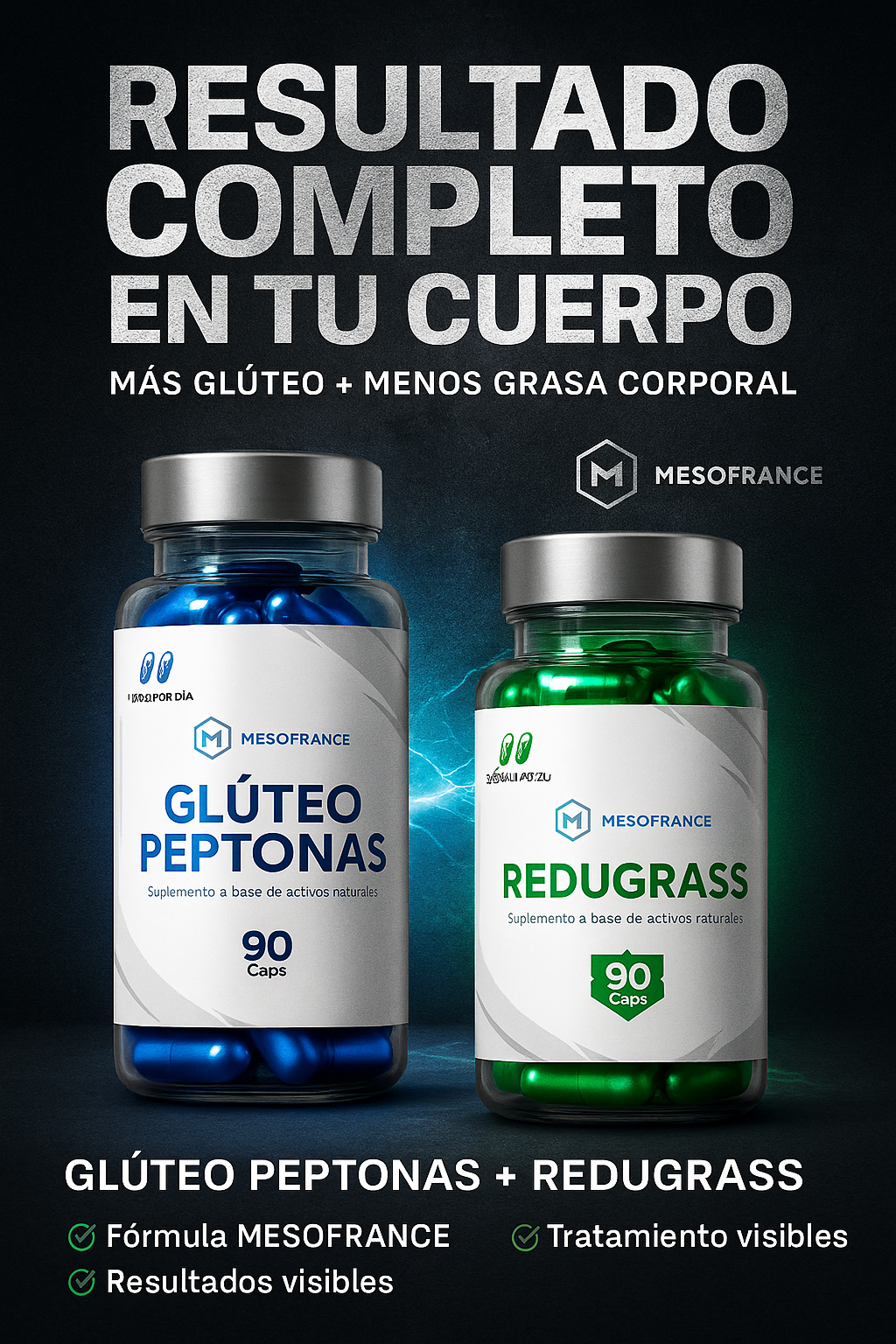 Kit Gluteo Peptonas + Redugrass Caps
