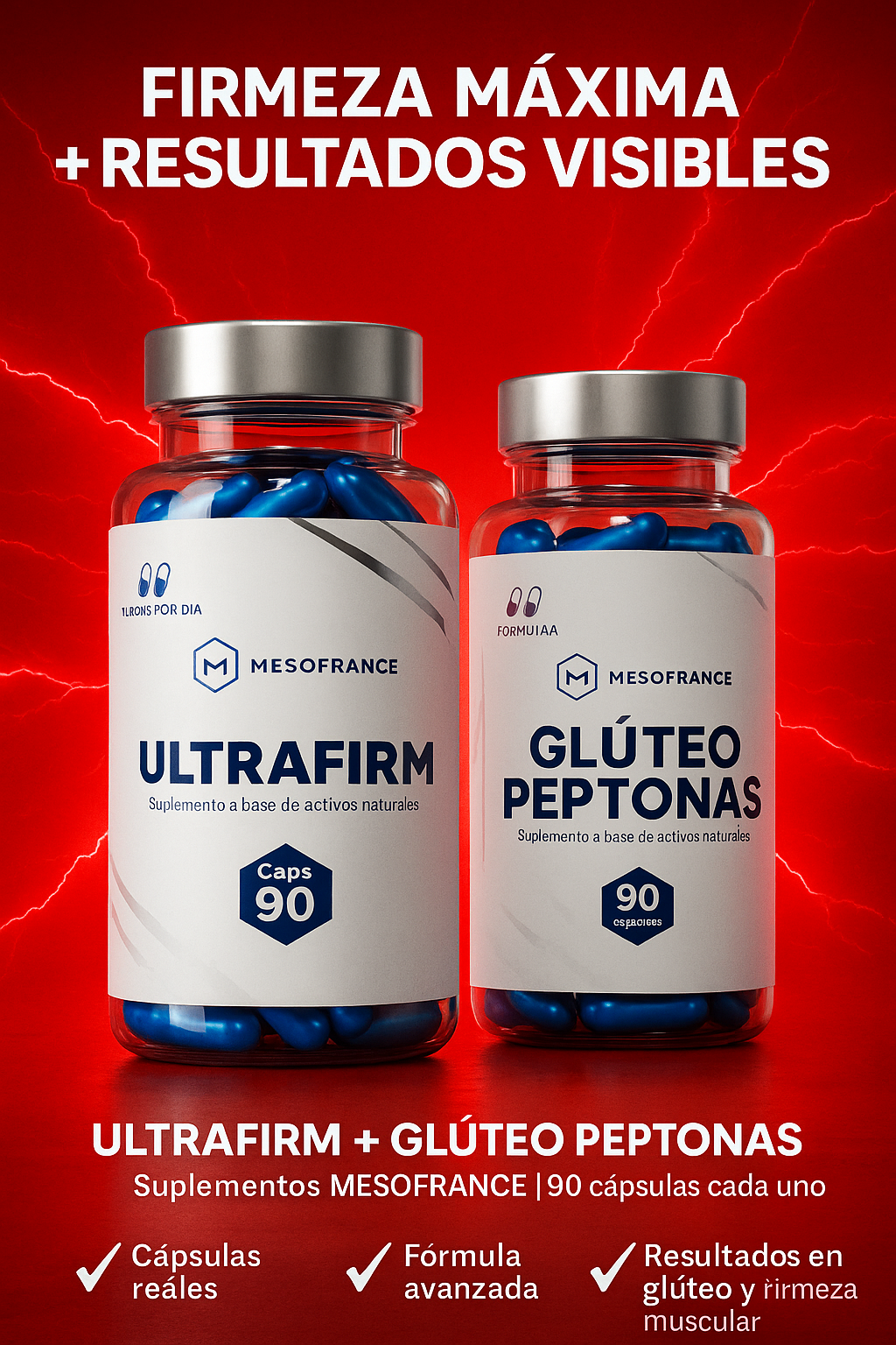 Kit Gluteo Peptonas + Ultrafirm Caps