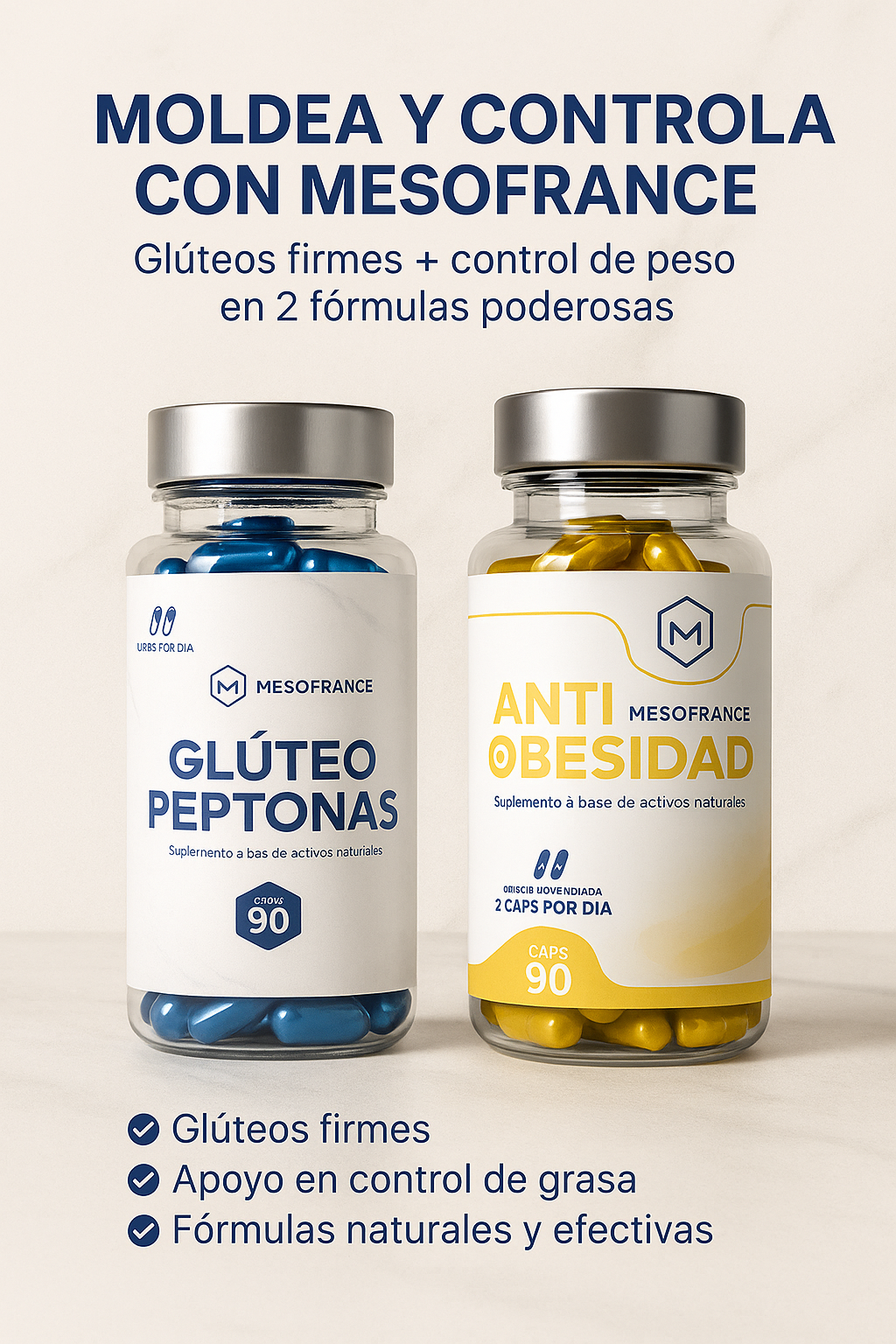 Kit Gluteo Peptonas + AntiOb Caps
