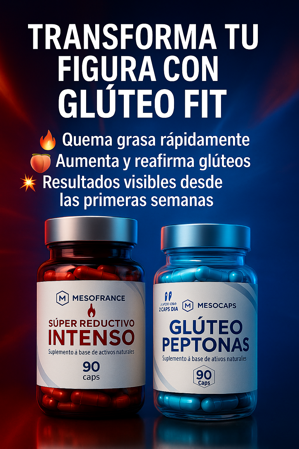 Kit Gluteo Peptonas + Coctel Super Reductivo Intenso Caps