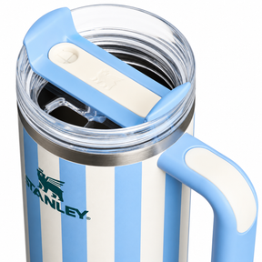 Stanley Quencher H2.0 30 oz   Azul Rayas Vaso Térmico de Acero Inoxidable con Asa, Popote y Tapa FlowState® – Peach Whip Cabana Gloss (Copia) (Copia)