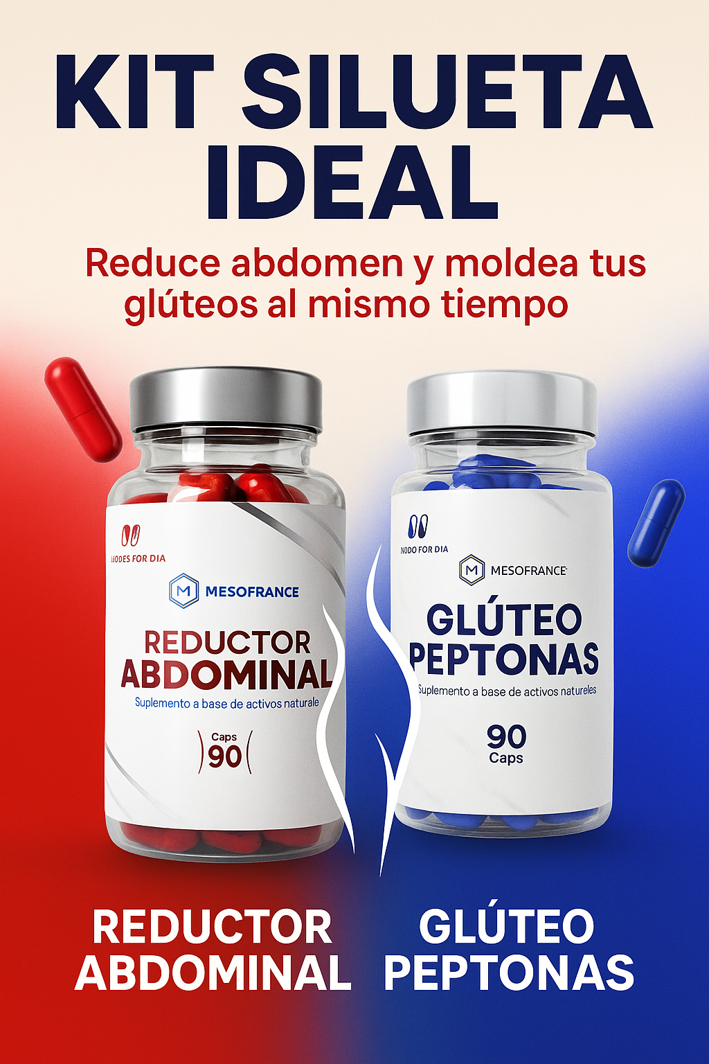 Kit Gluteo Peptonas + Reductor Abdominal
